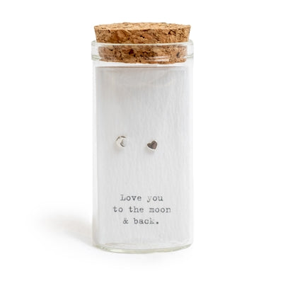 Heart and Moon in a Bottle Earrings