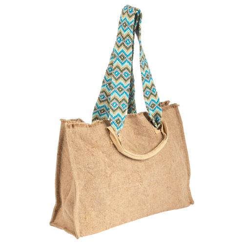 Hand-Woven Strap Tote, Natural