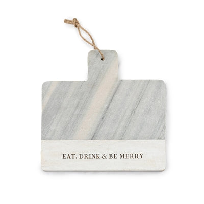 Eat, Drink & Be Merry Marble & Wood Board