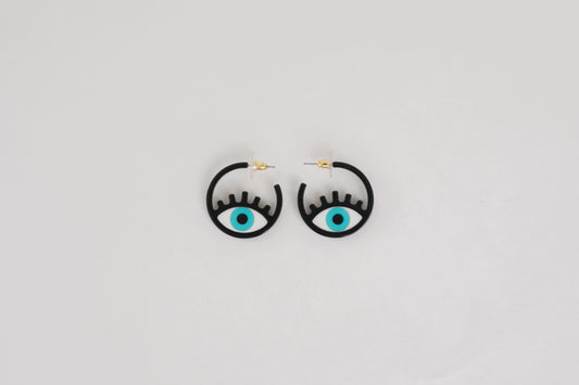 Acrylic Evil Eye Hoops