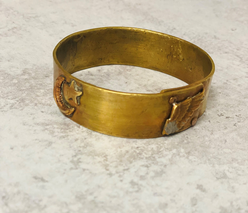 Handmade Moon, Star, & Angel Wing Bangle