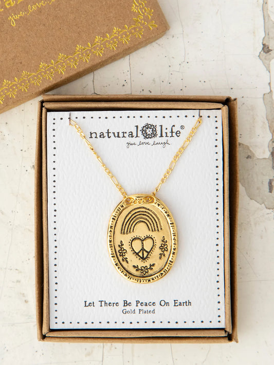 Token Charm Necklace -Peace