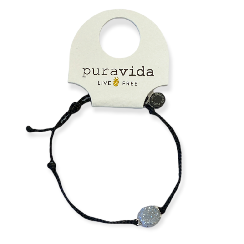 Rainbow Geode Silver & Black Bracelet