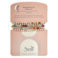 Stone Duo Wrap Bracelet/Necklace - Amazonite & Howlite