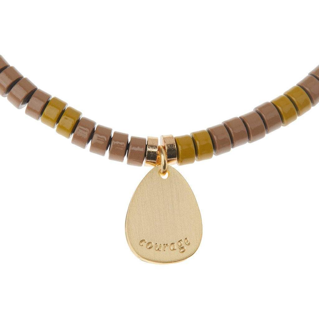 Gold and Amazonite Stone Intention Charm Bracelet