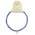 Mini Faceted Stone Stacking Bracelet - Lapis/Silver
