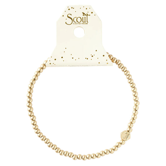 Mini Metal Stacking Bracelet - Gold Ball Beaded