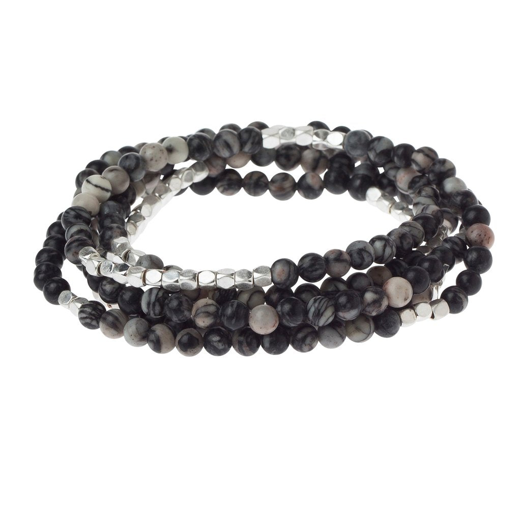 Stone Wrap: Black Network Agate -Stone of Inner Stability