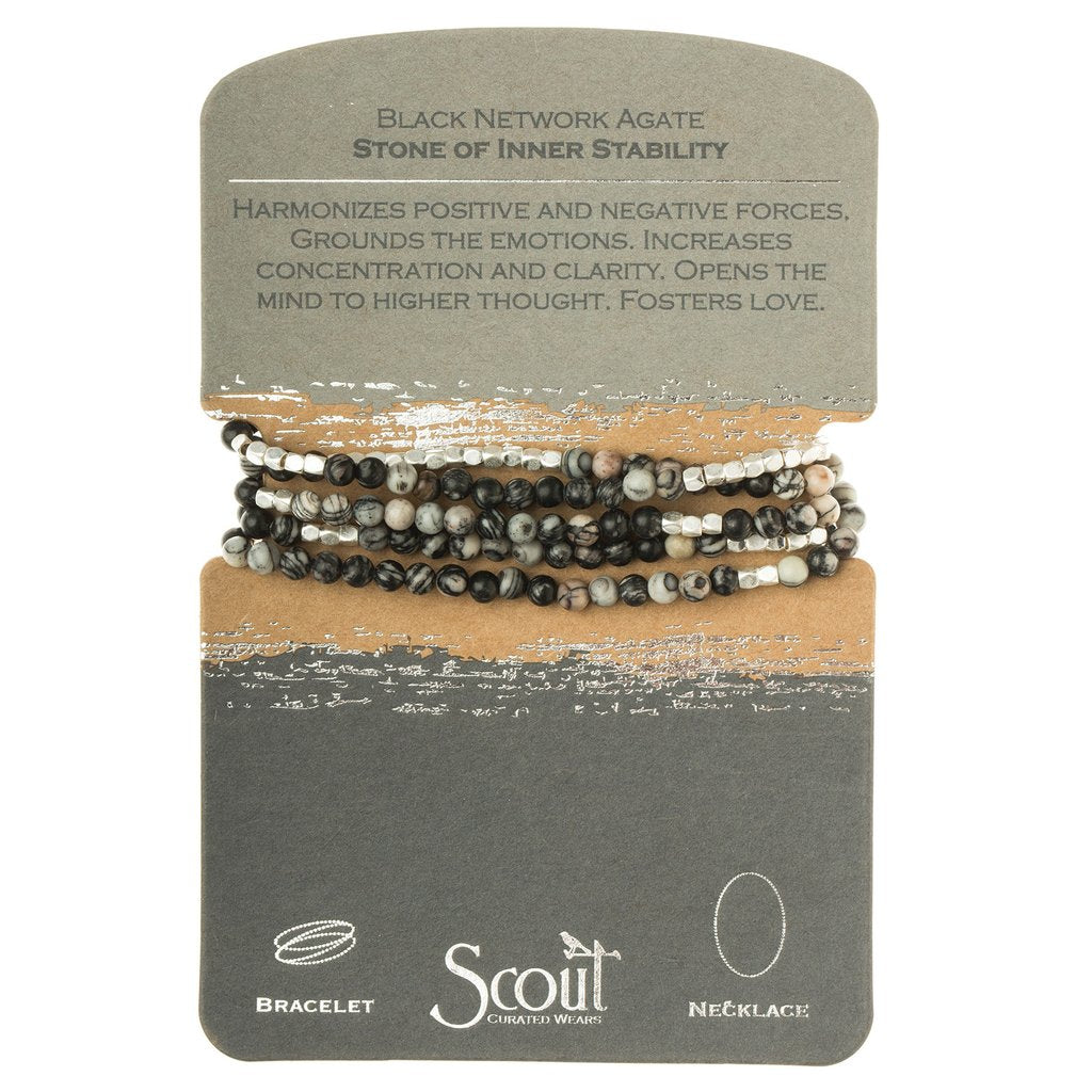 Stone Wrap: Black Network Agate -Stone of Inner Stability