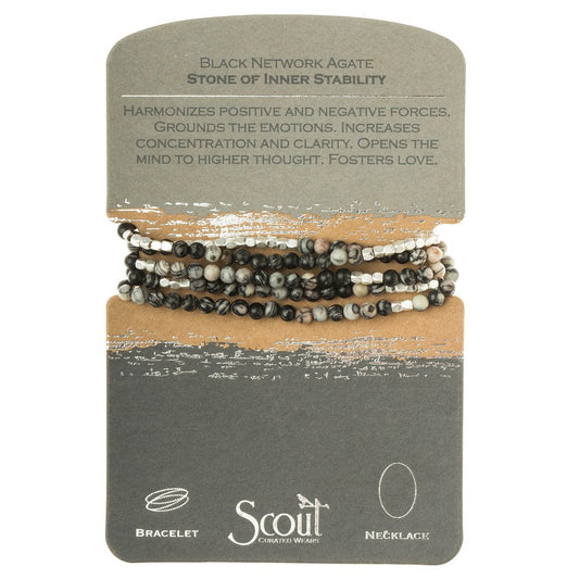 Stone Wrap: Black Network Agate -Stone of Inner Stability