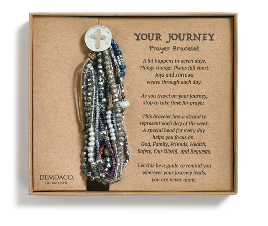 Gray Your Journey Prayer Bracelet