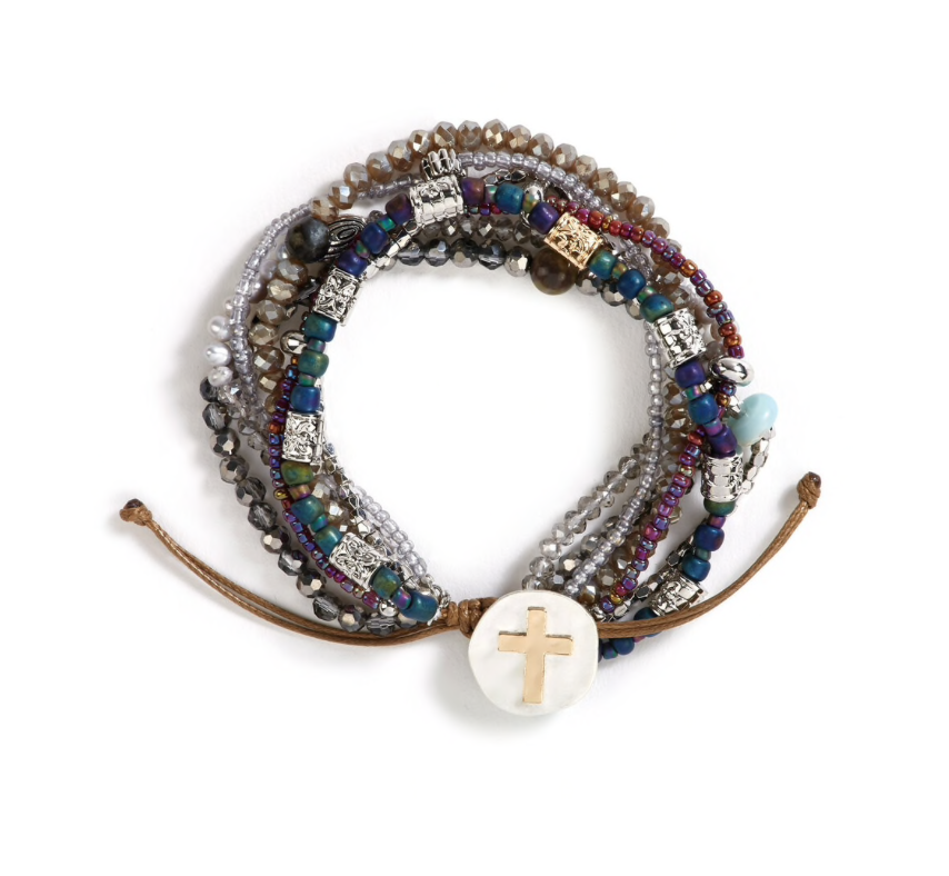 Gray Your Journey Prayer Bracelet