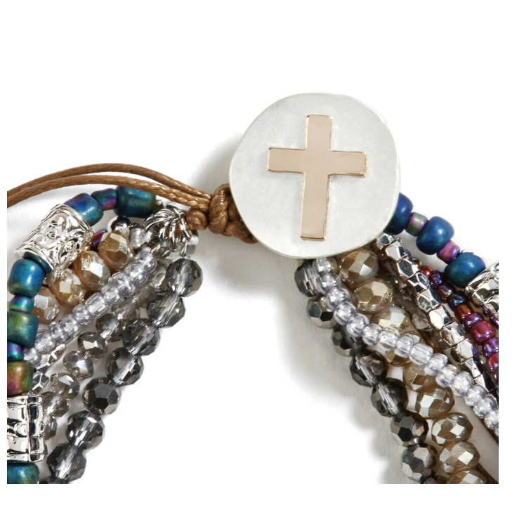 Gray Your Journey Prayer Bracelet