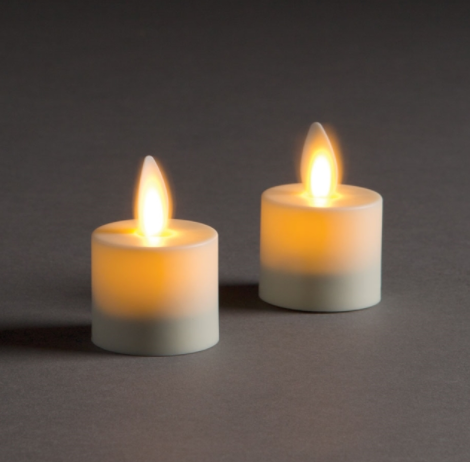 Lightli Moving Flame Indoor Tealights, Set of 2, Ivory