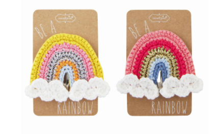 Rainbow Crochet Hair Clips