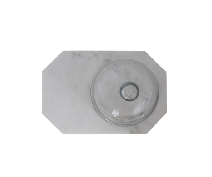 Marble Serving Tray with Cloche