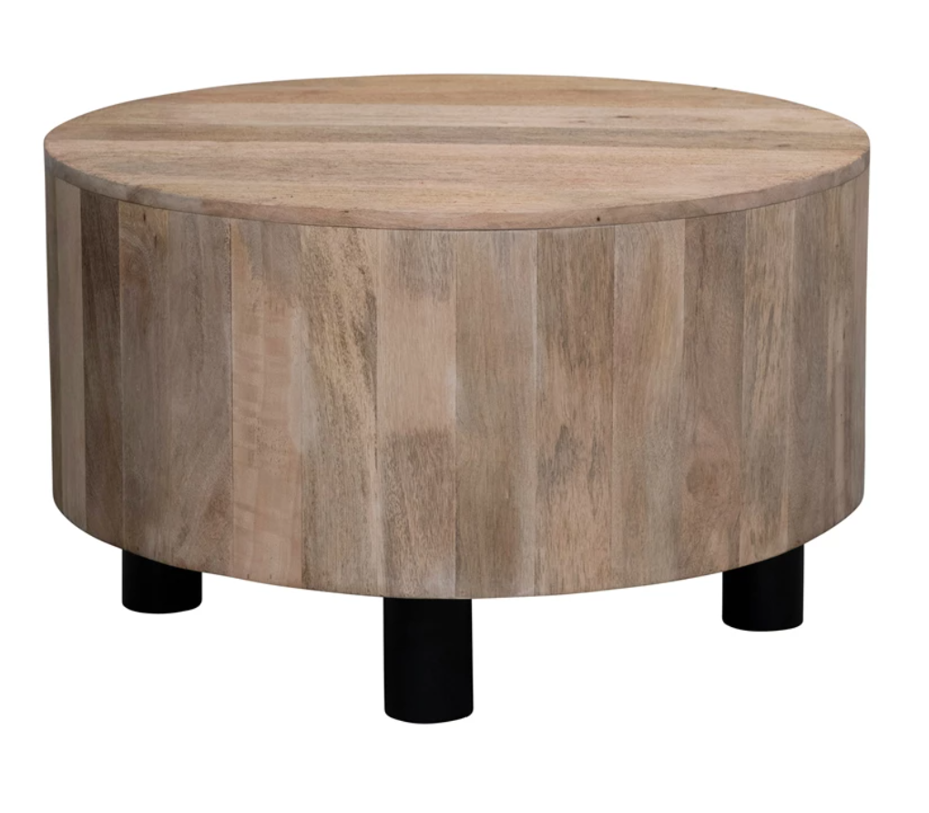 Combed Finish Wood Coffee Table