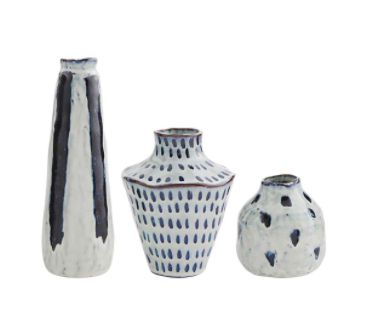 Navy Pattern Vases