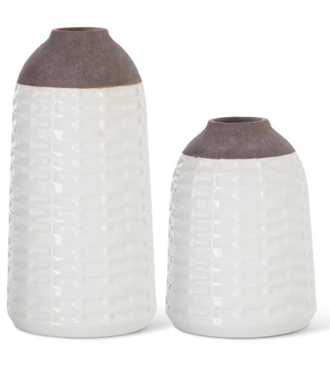 White & Unglazed Stoneware Vases