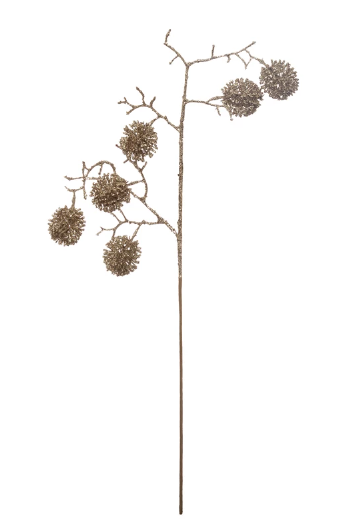 Champagne Tinsel Ball Pick
