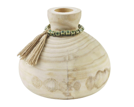 Ceramic Bead Wooden Vases