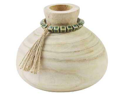 Ceramic Bead Wooden Vases