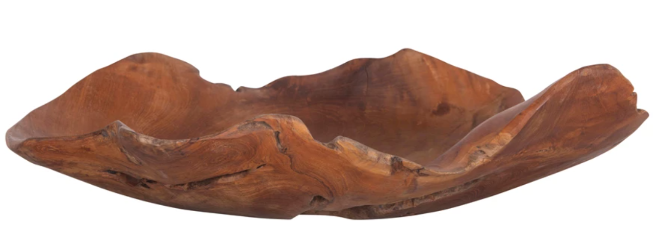 Hand-Carved Teakwood Bowl