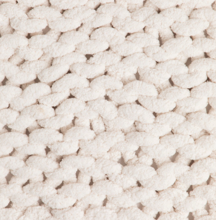Chunky Knit Throw Blanket, Cream