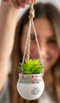 Will Not Stress Mini Hanging Faux Succulent