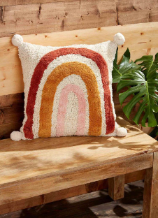 Rainbow Pom Pillow