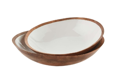 White Enamel Bowl Set