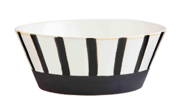 Striped Black & White Bowl