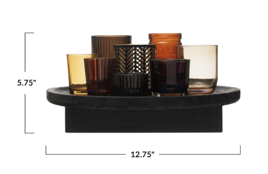 Ambers & Black Votive Set with Tray