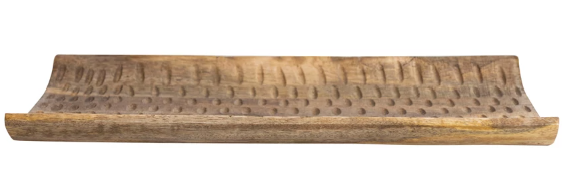 Carved Mango Wood Curved Tray