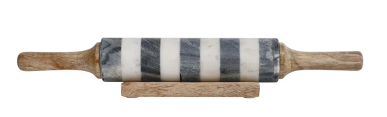Marble Striped Rolling Pin & Stand