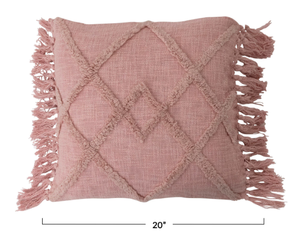 Pink Tufted Diamond Pillow