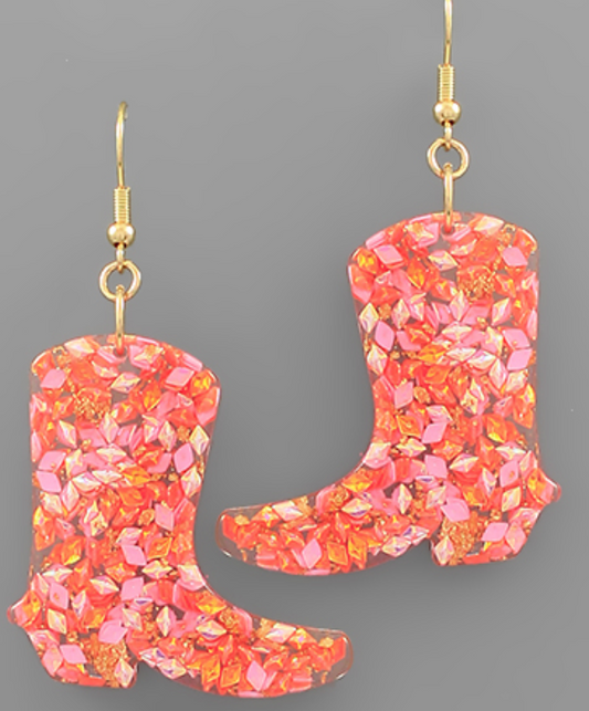 Glazed Cowboy Boots Earrings