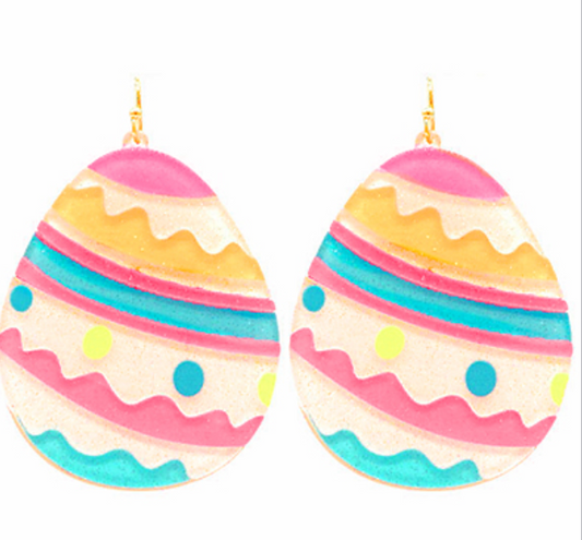 Glitter Easter Egg Dangle Earrings
