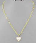Epoxy Evil Eye Heart Link Necklace
