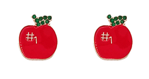 #1 Apple Enamel Earrings