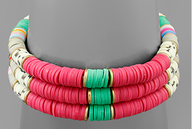 Multi Color Rubber Bead Bracelet