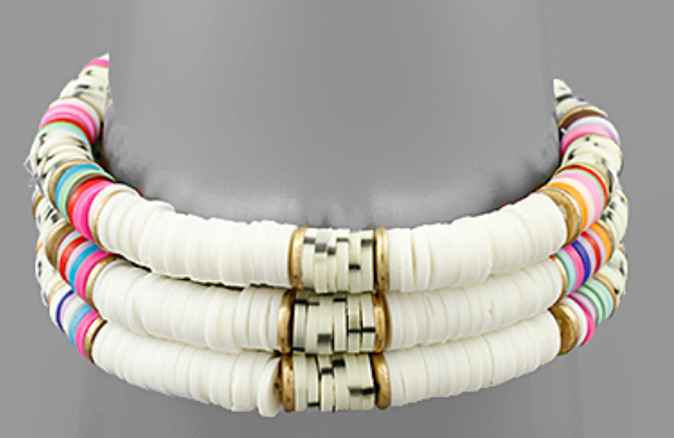 Multi Color Rubber Bead Bracelet
