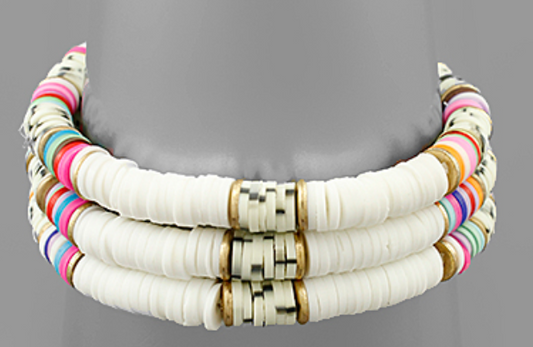 Multi Color Rubber Bead Bracelet