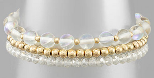 3 Row Mermaid Bead & Ball Bracelet
