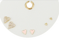 Heart 3 Pair Stud Set