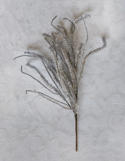 Silver Tinsel Spray