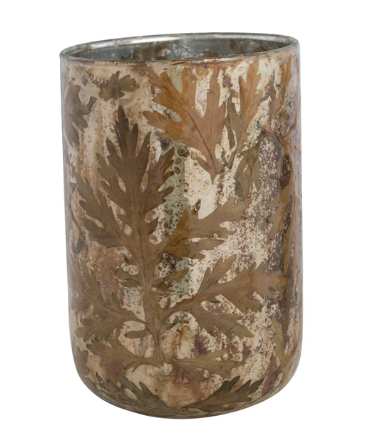Antique Gold Oak Leaf Vase
