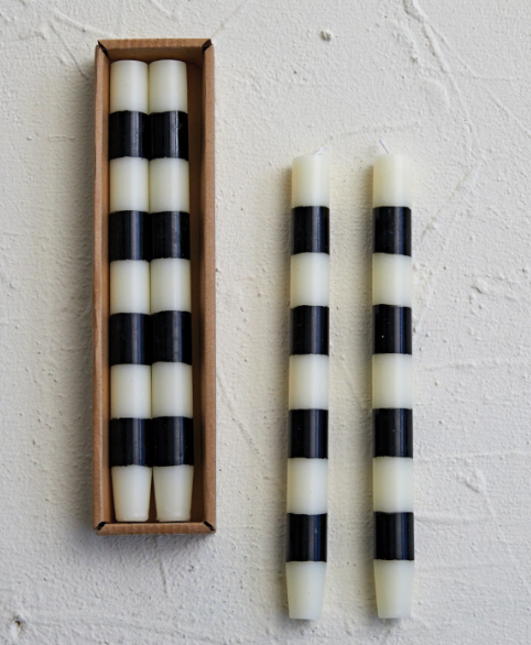 Striped Taper Candles
