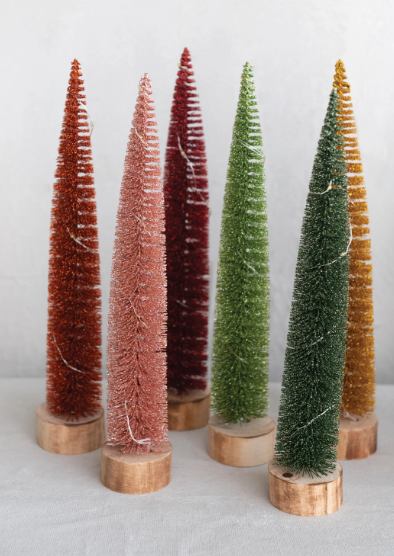 Flocked Mini Bottle Brush Tree Set – Kennedy Sue Gift & Home
