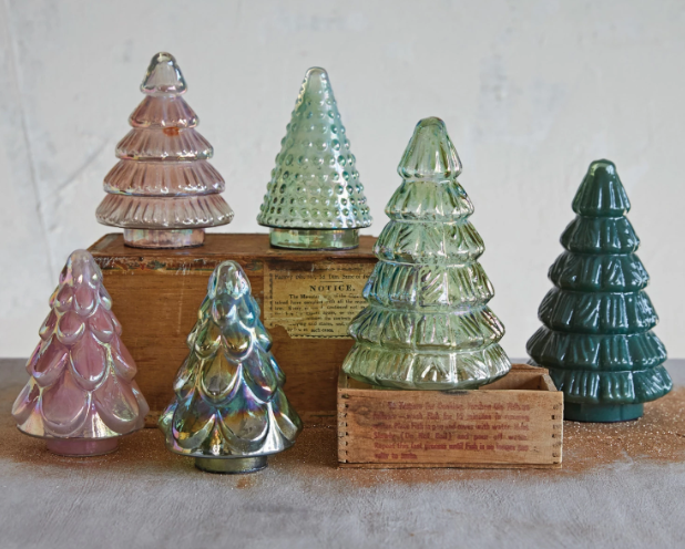 Iridescent Mercury Glass Trees
